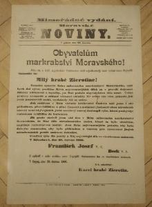 NOVINY OBYVATELŮM MARKRABSTVÍ MORAVSKÉHO 1906 František Josef,Zierotin