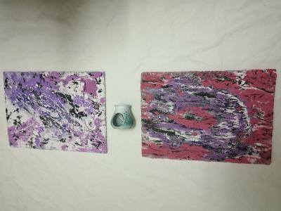 Abstraktni obraz do bytu - materiál kámen