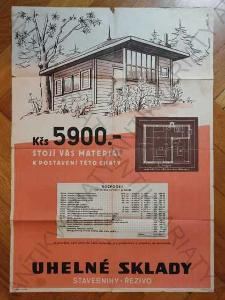 Kčs 5900 stojí vás materiál k... plakát 1954 Váňa