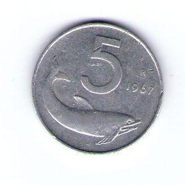 Itálie 5 Lire 1967