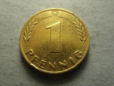 Německo, SRN, 1 pfennig z roku 1969 D  - JINY POVERCH =ZLATO=