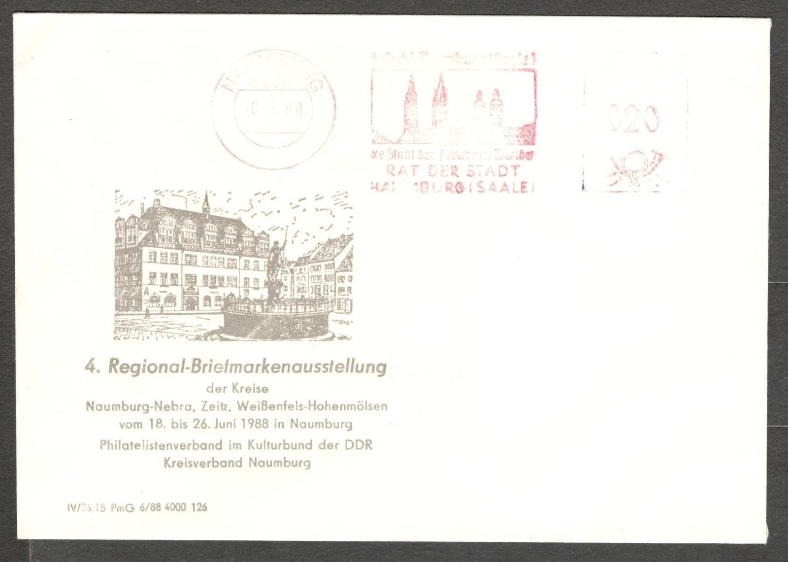 NDR 1988 Obálka prítlač výstava filatelie Naumburg, 02 - Známky Nemecko