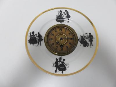Staré porcelánové hodiny kuchyňské rokoko (nefunkční)