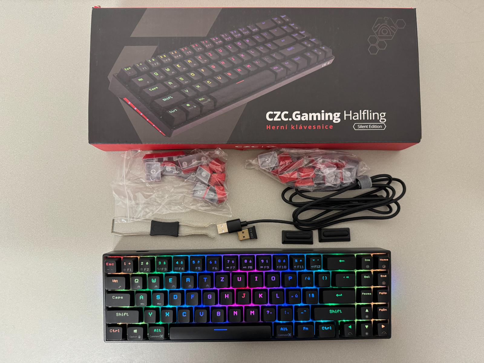 CZC.Gaming Halfling, herná klávesnica, Cherry MX Silent Red, CZ - Vstupné zariadenie k PC