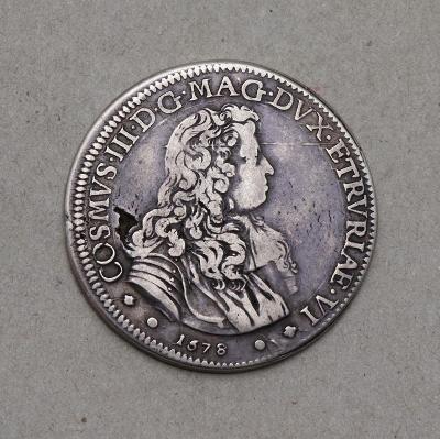 Strieborná Piastra 1678 - Kosmas III. - Florencia - Taliansko - Vzácne!