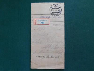 1929 - R-Dopis - Rakovník - Berní Úřad v Rakovníce