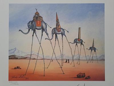 Salvador Dalí - Žirafie slony - Signované, Limitovaná edícia