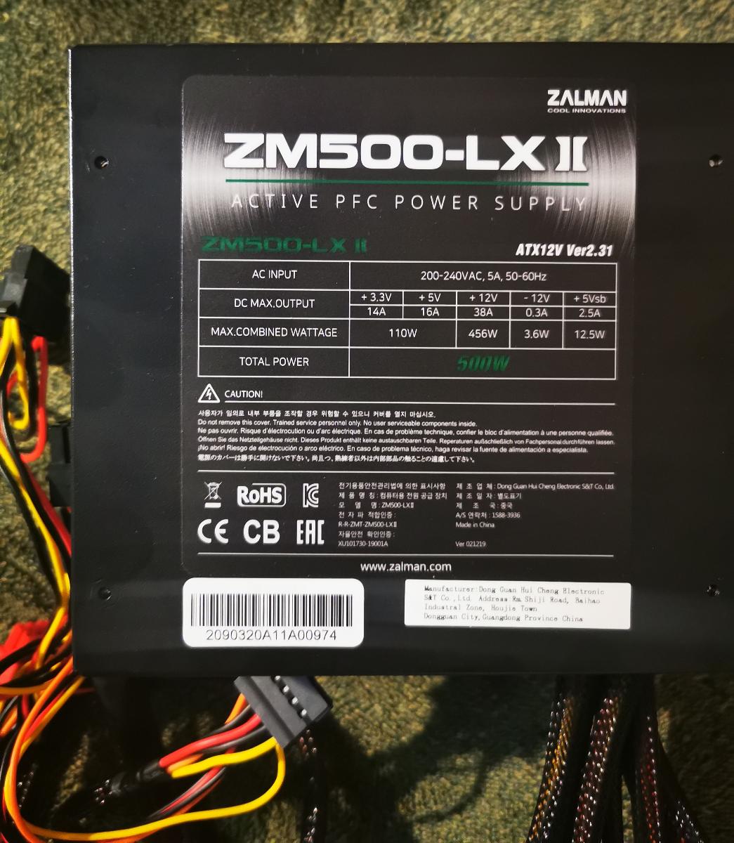 zdroj PC Zalman 500W ZM500-LXII - Počítače a hry