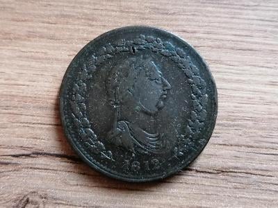 1 Penny 1812 koloniální mince provincie Lower Canada - Dolní Kanada