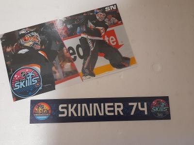 RARITA - S. Skinner, Edmonton Oilers NHL, originální jmenovka z kabiny