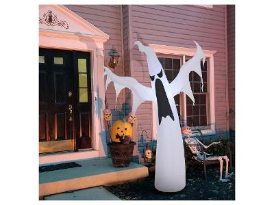Dekorace na Halloween 844-174, duch, LED osvětlení, bílá - A