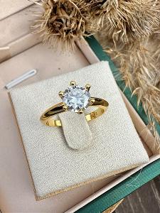 Zlatý Moissanit moissanite diamantový Snubní prsten diamant 925