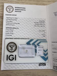 Přírodní diamant 0,36 ct s cerifikací IGI
