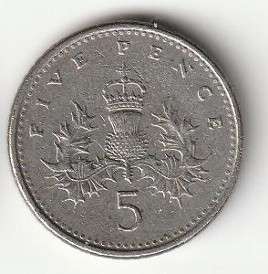 Velká Británie - 5 pencí - 1991