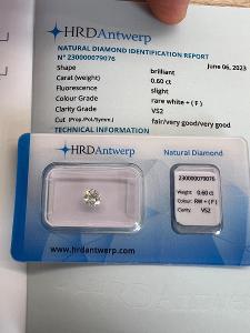 Přírodní diamant 0,60 ct. F/VS2