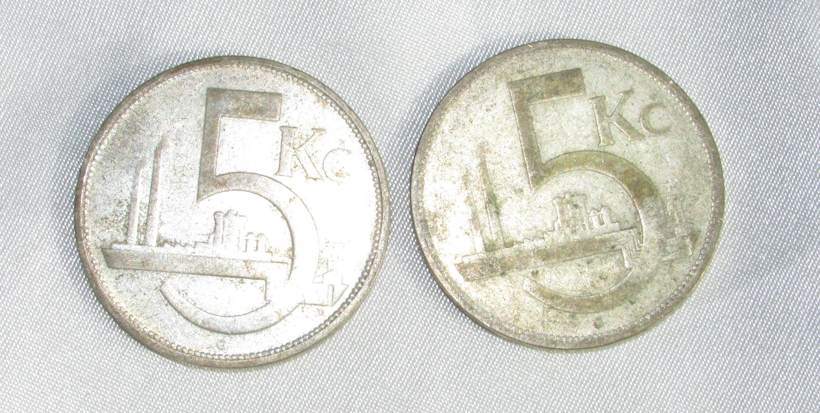 dve päťkorunáky z roku 1930 a 1931 - Numizmatika