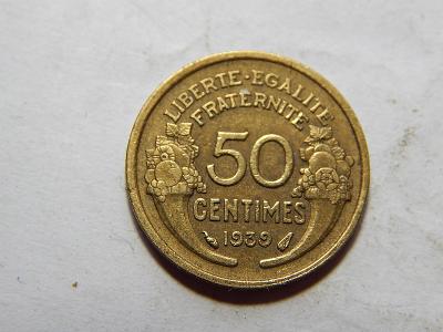 Francie 50 Centimes 1939 XF č10981