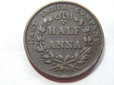 Východní Indie ½ Anna 1835 Bombay 30,5 mm VF č00189