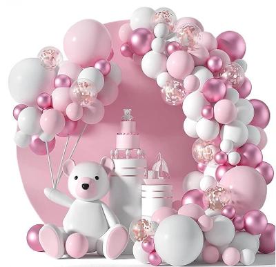 Růžová balónová girlanda 107ks na svatbu dívky narozeniny křest mx155a