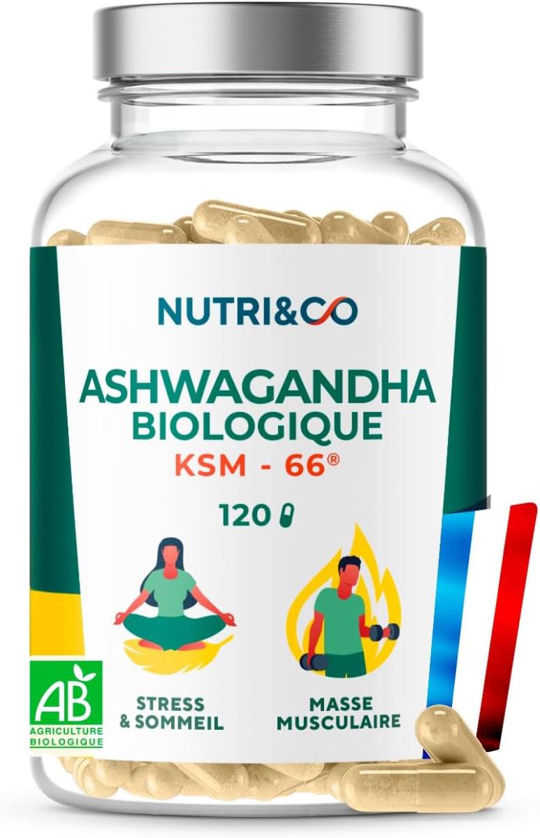 Doplněk stravy Nutri&Co Ashwagandha Bio KSM-66, 120 kapslí - Lekáreň a zdravie