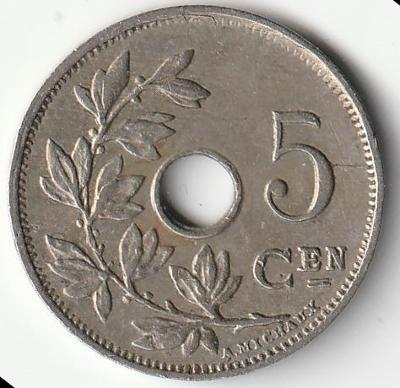 Belgie - 5 centimů - 1927
