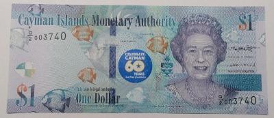 1 Dollar 2018/2020 Kajmanie ostrovy, Kráľovná Alžbeta II., stav UNC