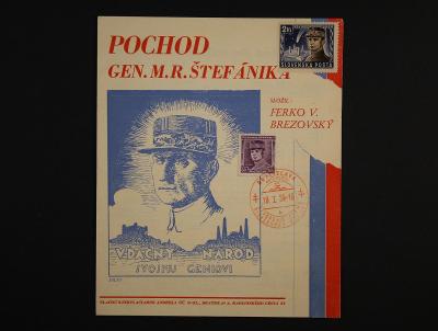 Pamětní zpěvník Pochod Generála Štefánika 1939, velice zajímavé