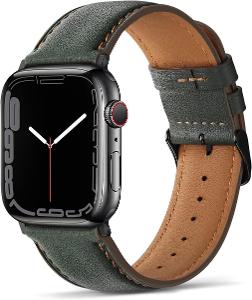 🔥 Kožený pásek Apple Watch, Dark Green, Nový
