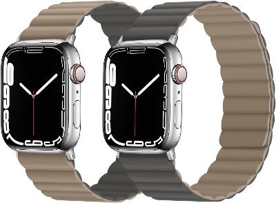 🔥 Magnetický pásek Apple Watch, Grey / Coffee, Silicon, Nový