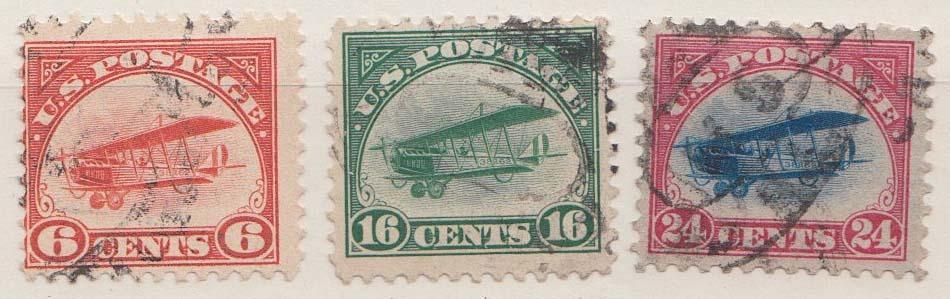 USA, 1918, 6-24C letecká série, katalog Michel 120Euro, MiNr.248-50