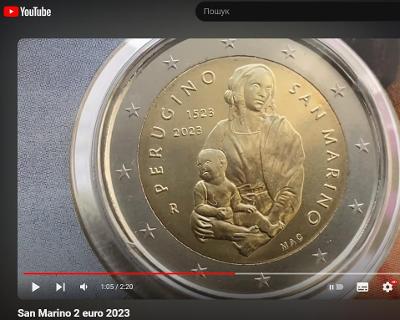 San Marino 2 euro 2023 VIDEO YouTube - https://youtu.be/w4Ju27xMPM8