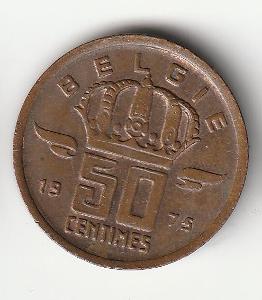 Belgie - 50 centimů - 1975