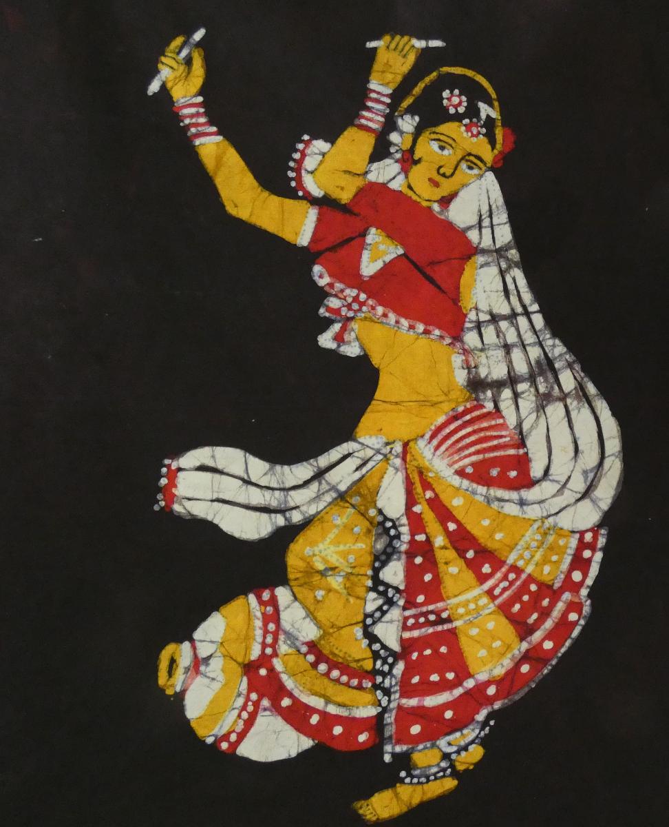 Indická tradičná maľba ženy obraz bez rámu rozmer 46x64 ručné práce - Starožitnosti a umenie