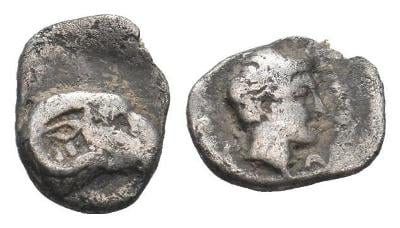 CARIA. Kasolaba. Hemiobol (4. století př. n. l.).