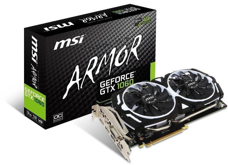 MSI GeForce GTX 1060 ARMOR 3G OCV1, 3GB GDDR5, DOLBY ATMOS - Počítače a hry