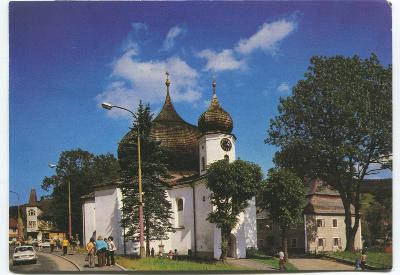 ŽELEZNÁ RUDA, Šumava, o. Klatovy - kostel, fara, živá ulice
