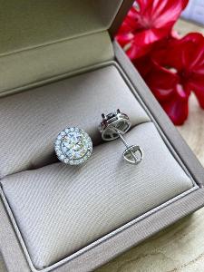 Moissanit moissanite šroubek uni diamantové náušnice diamant 925 2 ct.