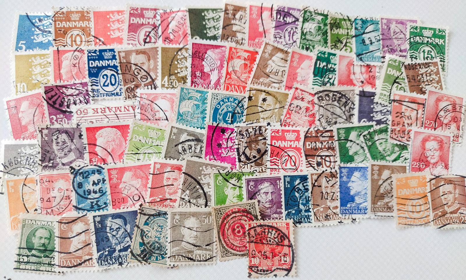 Každá iná - poštové známky Dánska 70ks - Filatelia