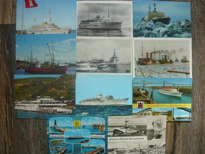Dopravní lodě-mix pohlednic