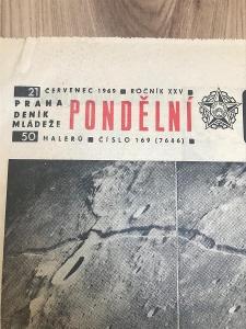 Staré noviny - Praha deník mládeže pondělní 21. Červenec 1969