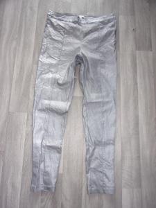H&M-stříbrné strečové kalhoty vel.46