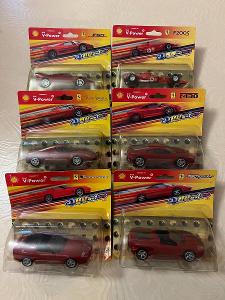 Ferrari, Hot Wheels, komplet kolekce Shell, 6 KS! 1:38, 2006 (NOVÉ) 