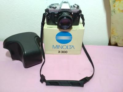 Fotoaparát Minolta X-300 objektív Minolta MD 50mm 1:2