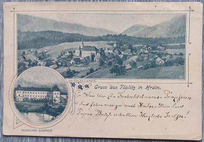Slovinsko - Slovenija  - Töplitz in Krain - dlouhá adresa - 1898