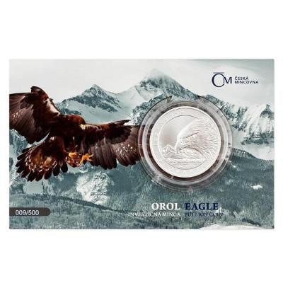 Stříbrná uncová investiční mince Orel 2022 stand číslovaný