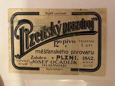 Stará PE do roku 1948 pivovar Plzeň Prazdroj  - Josef Očadlík Olomouc