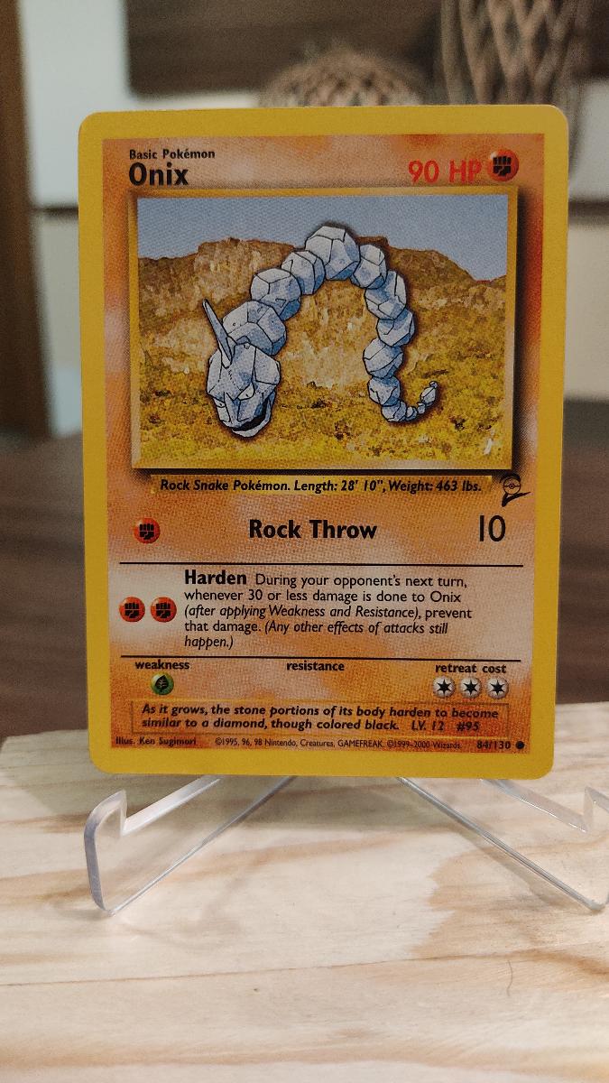 🍀 Pokémon karty - Onix - 84/130 Base Set 2 2000 - Zábava