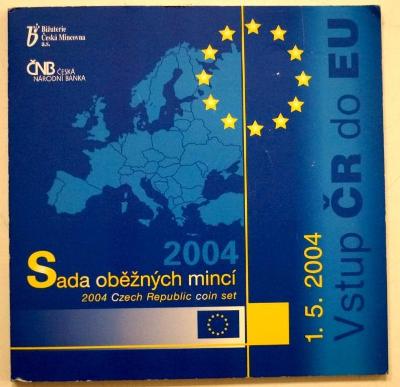 ČR - ROČNÍKOVÁ SADA OBĚŽNÝCH MINCÍ (vstup ČR do EU), rok 2004 od 1 Kč
