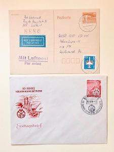 DDR 1956, 2 x obalka, Luftpost