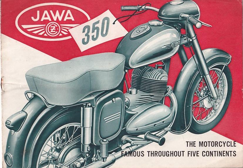 JAWA 350 ORIGINÁLNY PROSPEKT Z ROKA 1954 TEXT ANGLICKY - Motoristická literatúra